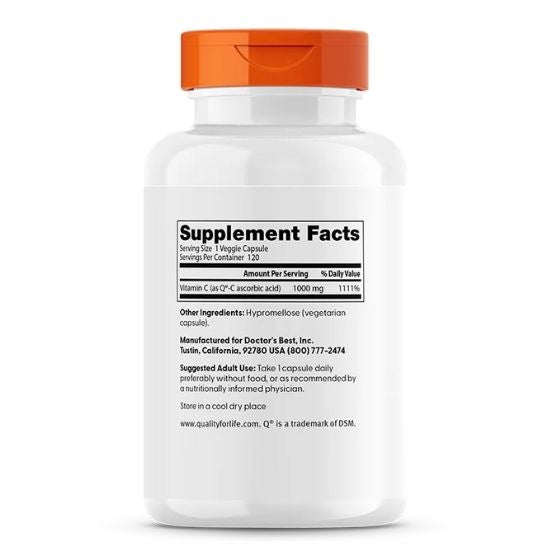 Vitamin C with Quali-C, 1000mg, 120 vcaps, Doctor's Best - Vitax.ro