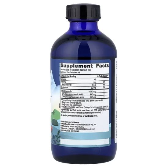 Arctic Cod Liver Oil, 1060mg, Unflavored, 237 ml, Nordic Naturals - Vitax.ro