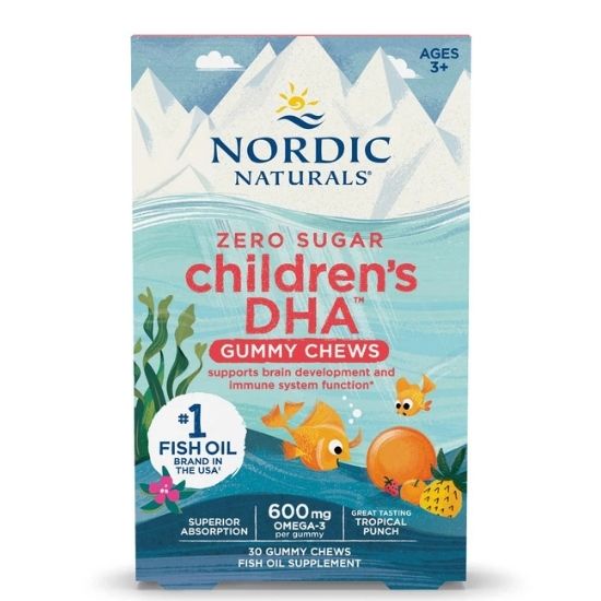 Children’s DHA Gummy Chews, 600mg, 30 gummies, Nordic Naturals - Vitax.ro