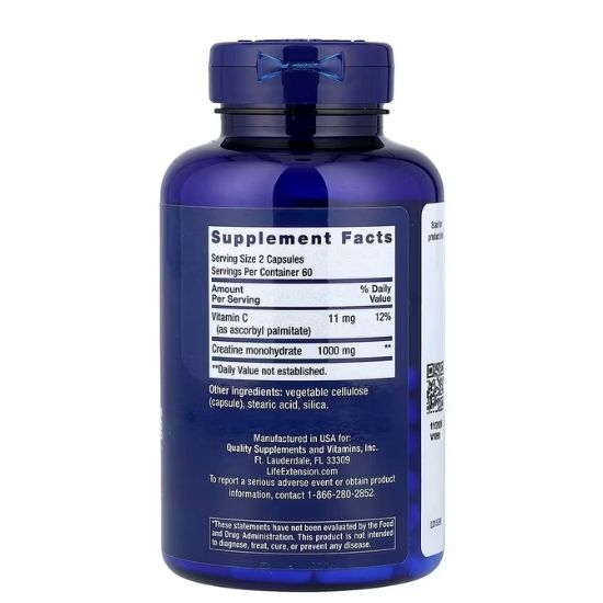 Creatine Capsules, 120 caps, Life Extension - Vitax.ro