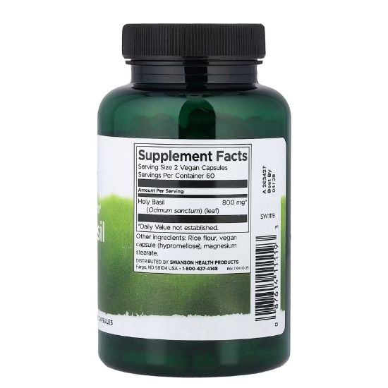 Holy Basil Leaf, 400mg, 120 caps, Swanson - Vitax.ro