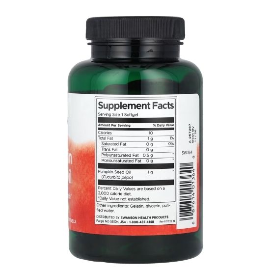 Pumpkin Seed Oil, 1000mg, 100 softgels, Swanson - Vitax.ro