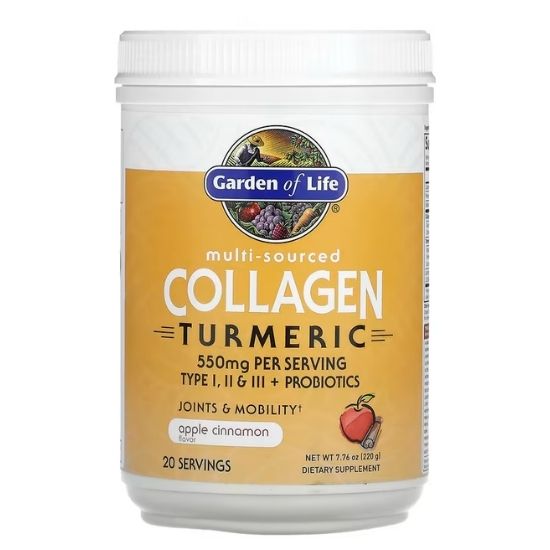 Multi-Sourced Collagen Turmeric, Apple Cinnamon, 220g, Garden of Life - Vitax.ro
