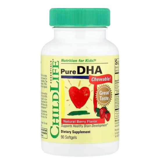 Pure DHA, Gust de Capsuni, 90 Capsule Moi Masticabile, Childlife Essentials - Vitax.ro