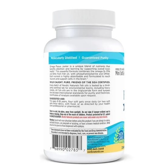 Omega Focus Junior, 120 softgels, Nordic Naturals - Vitax.ro
