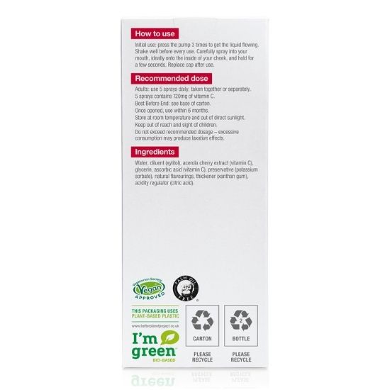 Vitamin C Daily Oral Spray, Natural Cherry and Pomegranate, 50 ml, BetterYou - Vitax.ro