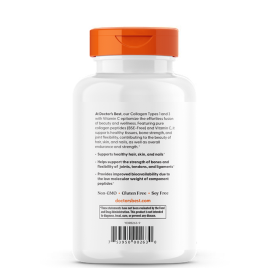 Collagen Types 1 and 3 cu Vitamina C, 500mg, 240 caps, Doctor's Best
