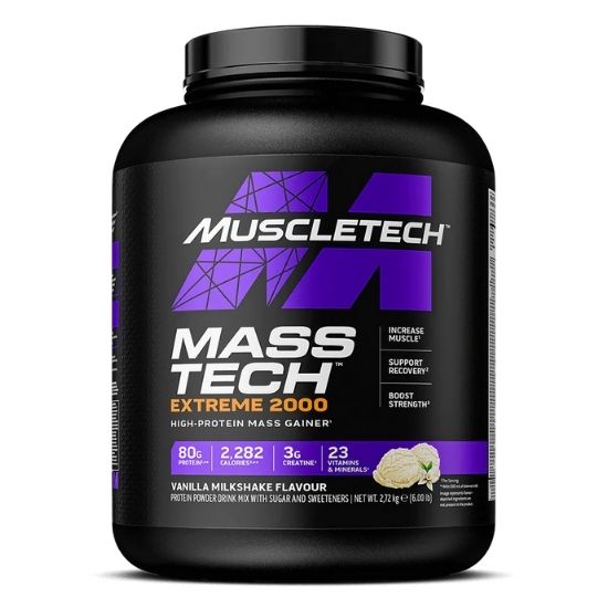 Mass-Tech Extreme 2000, Vanilla Milkshake, 2720g, MuscleTech - Vitax.ro