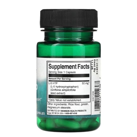 5-HTP, 50mg, 60 caps, Swanson - Vitax.ro