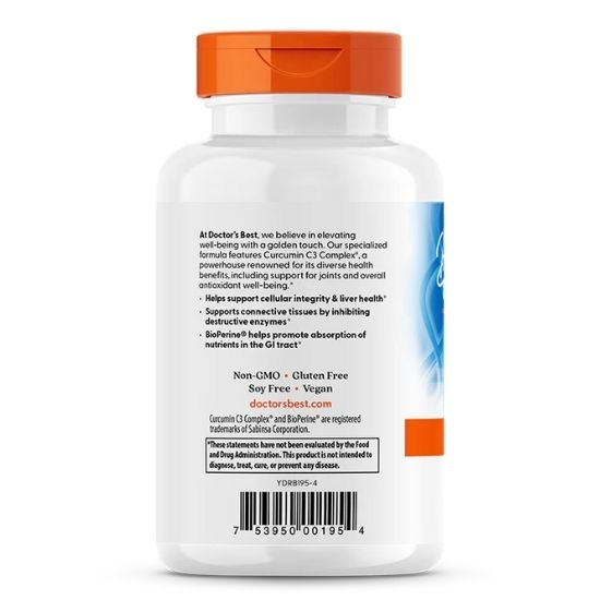High Absorption Curcumin,, 1000mg, 120 tabs, Doctor's Best - Vitax.ro