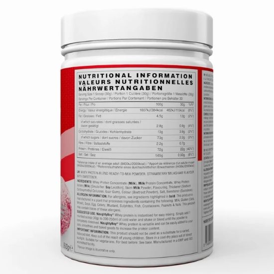Advanced Whey, Strawberry Milkshake, 900g, Naughty Boy - Vitax.ro