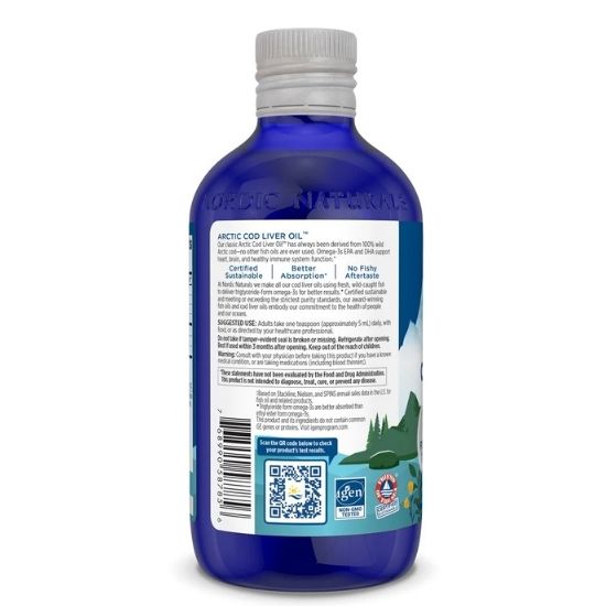 Arctic Cod Liver Oil, 1060mg, Lemon, 237 ml, Nordic Naturals - Vitax.ro