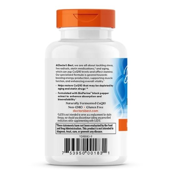 High Absorption CoQ10 cu BioPerine, 100mg, 120 softgels, Doctor's Best - Vitax.ro
