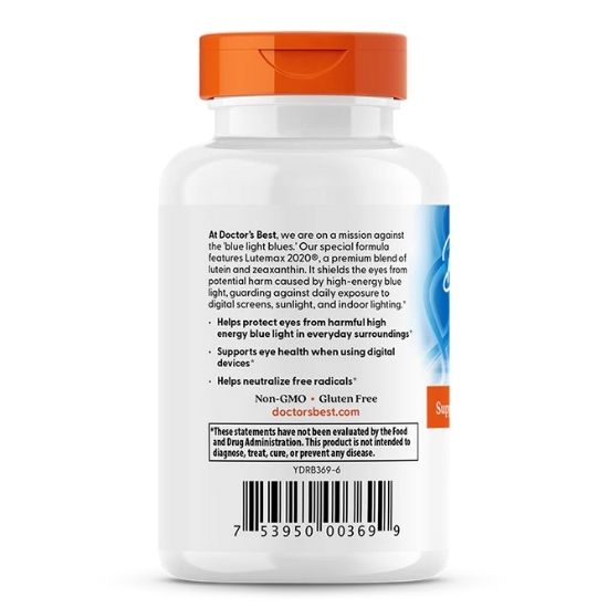 Lutein cu Lutemax, 20mg, 60 softgels, Doctor's Best - Vitax.ro