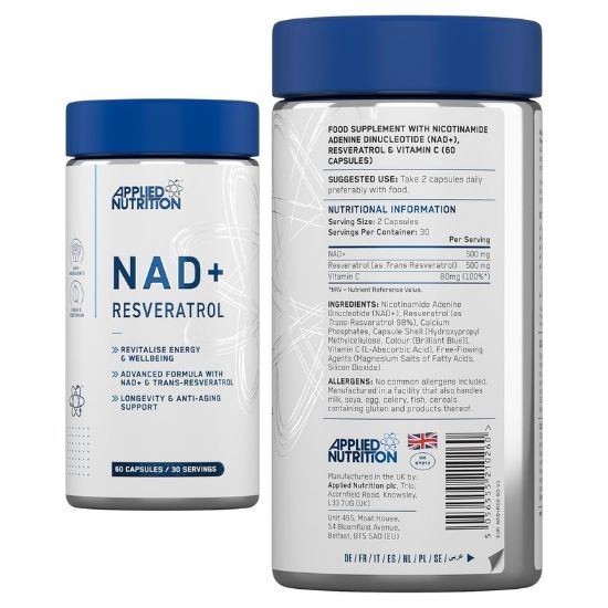 NAD+ Resveratrol, 60 caps, Applied Nutrition
