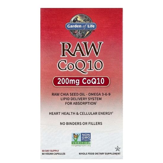 Raw CoQ10, 200mg, 60 vegan caps, Garden of Life - Vitax.ro