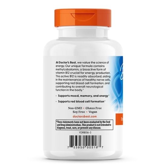 Fully Active B12, 1500mcg, 180 vcaps, Doctor's Best - Vitax.ro