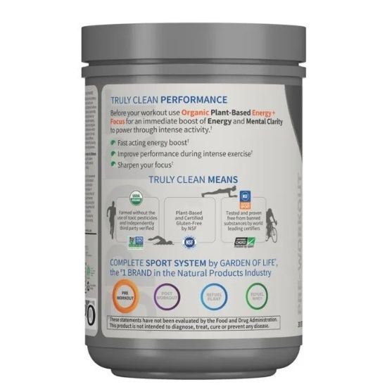 Organic Plant-Based Energy + Focus, Blackberry, 432g, Garden of Life - Vitax.ro