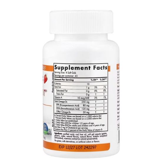 DHA Junior, Strawberry, 180 softgels, Nordic Naturals - Vitax.ro