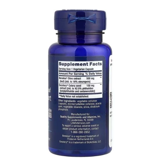 Advanced Olive Leaf Vascular Support, 60 vcaps, Life Extension - Vitax.ro