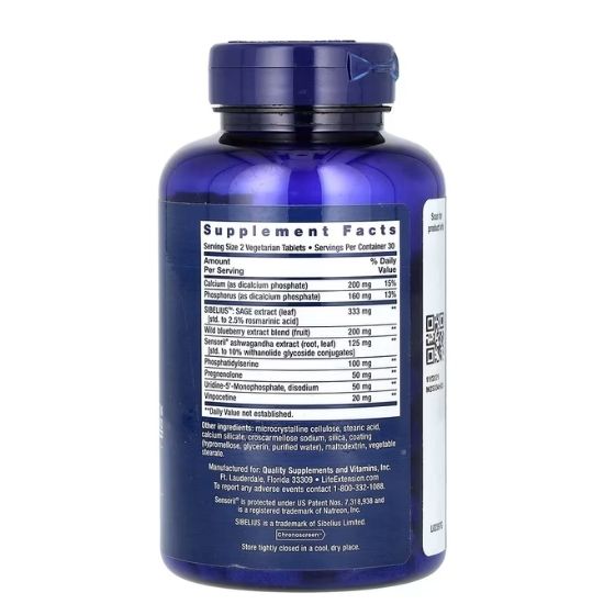 Cognitex Elite Pregnenolone, 60 vegeterian tabs, Life Extension - Vitax.ro