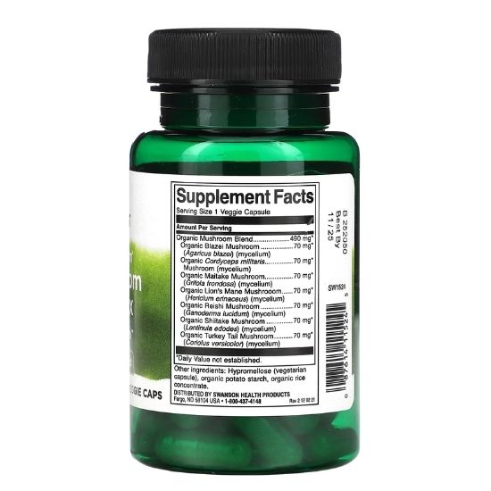 Full Spectrum 7 Mushroom Complex, 60 vcaps, Swanson - Vitax.ro