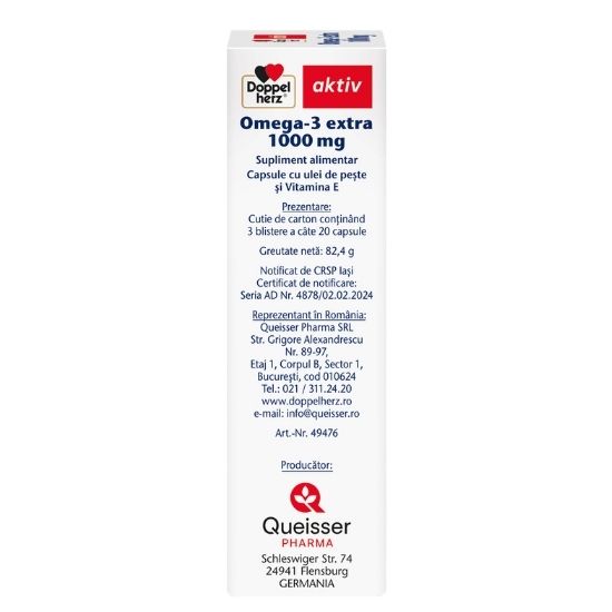 Omega 3 extra, 1000 mg, 60 capsule, Doppelherz - Vitax.ro
