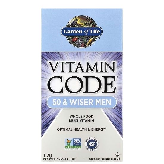Vitamin Code 50 & Wiser Men, 120 vcaps, Garden of Life - Vitax.ro