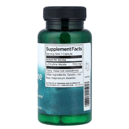L-Citrulline Malate Complex, 750mg, 60 caps, Swanson - Vitax.ro