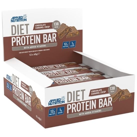 Diet Protein Bar, Chocolate Caramel Crisp, 12 x 45g, Applied Nutrition - Vitax.ro