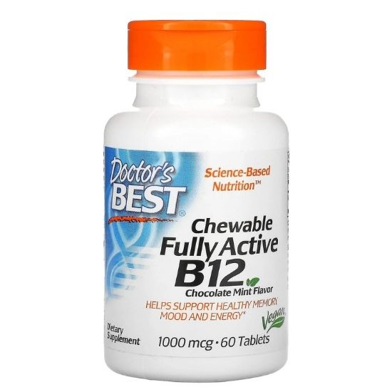 Chewable Fully Active B12, 1000mcg, 60 tabs, Doctor's Best - Vitax.ro
