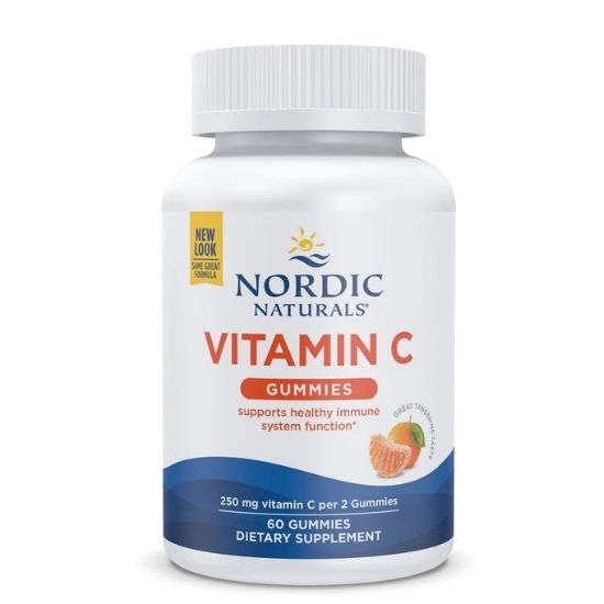 Vitamin C Gummies, 250mg Tangerine, 60 gummies, Nordic Naturals - Vitax.ro
