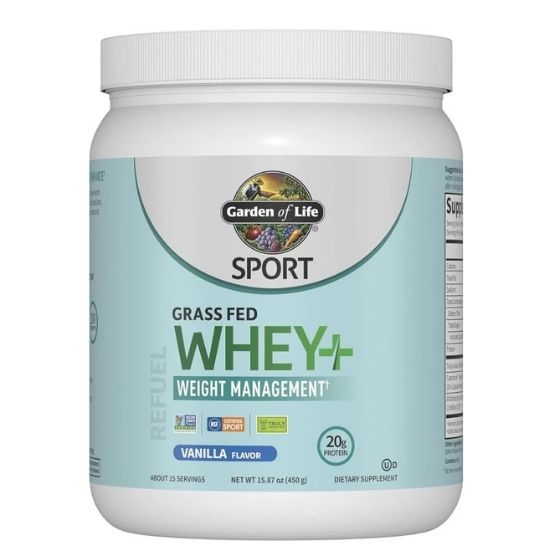 Sport Grass Fed Whey+ Weight Management, Vanilla, 450g, Garden of Life - Vitax.ro