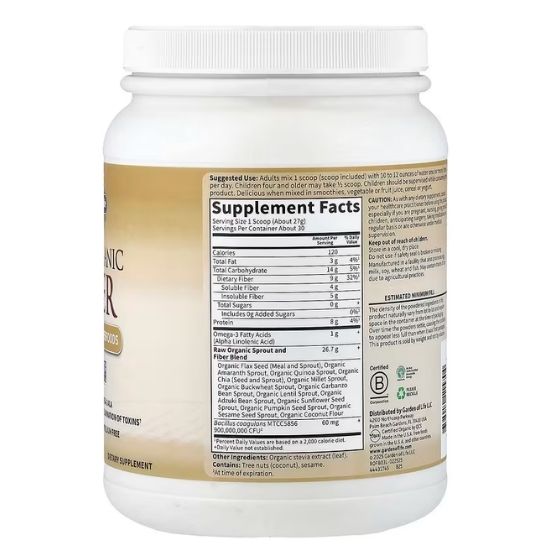 Raw Organic Fiber, 803g, Garden of Life - Vitax.ro