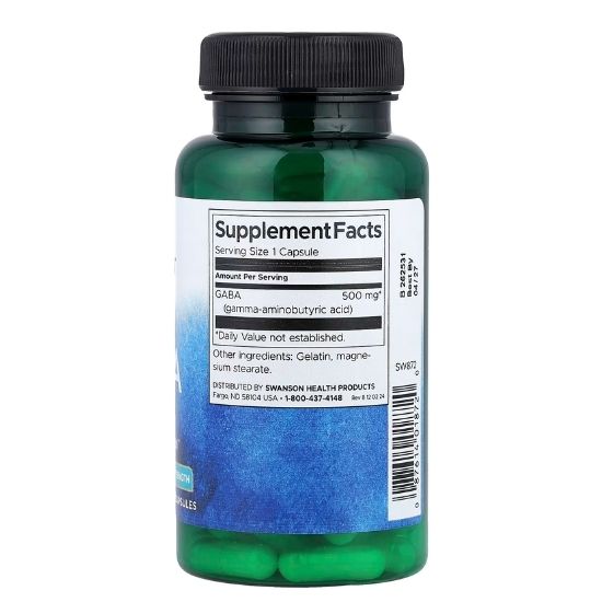 GABA, 500mg, 100 caps, Swanson - Vitax.ro