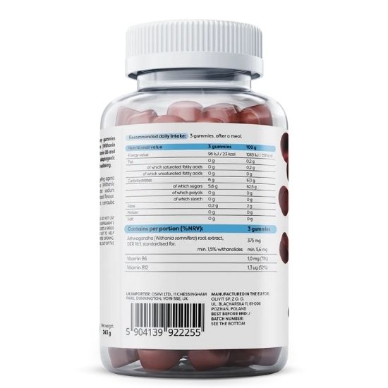 Ashwagandha 375mg Gummies, Cherry Flavour, 90 gummies, Osavi - Vitax.ro