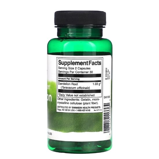 Dandelion Root, 515mg, 60 caps, Swanson - Vitax.ro