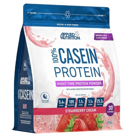 100% Casein Protein, Strawberry Cream, 900g, Applied Nutrition - Vitax.ro