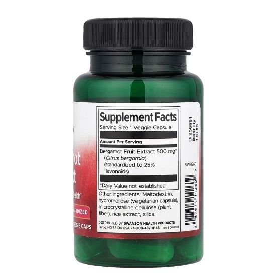 Bergamot Extract, 500mg, 30 vcaps, Swanson - Vitax.ro