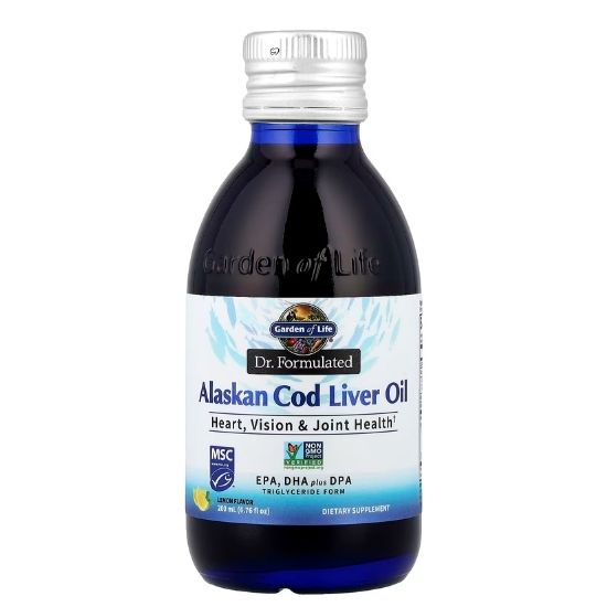 Dr. Formulated Alaskan Cod Liver Oil, Lemon, 200 ml, Garden of Life - Vitax.ro