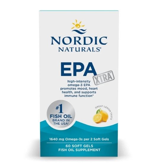 EPA Xtra Fish Oil, 1640mg Lemon, 60 softgels, Nordic Naturals - Vitax.ro