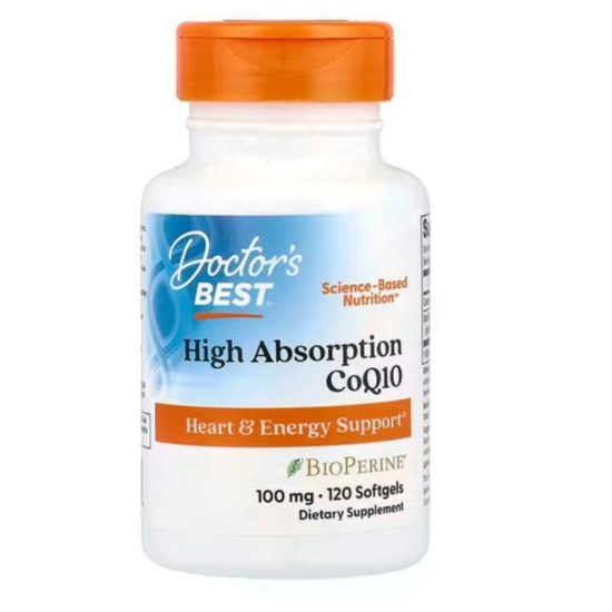 High Absorption CoQ10 cu BioPerine, 100mg, 120 softgels, Doctor's Best - Vitax.ro