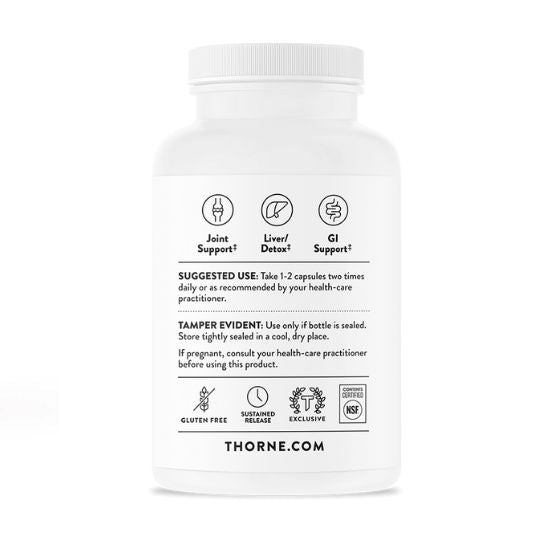 Curcumin Phytosome, cu eliberare susținută, 500 mg, 120 capsule, Thorne Research - Vitax.ro