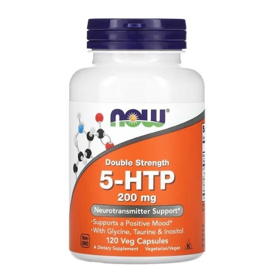 5-HTP cu Glycine Taurine & Inositol, 200mg, 120 vcaps, NOW Foods - Vitax.ro