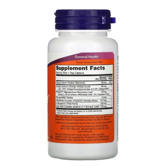 Brain Elevate, 60 vcaps, NOW Foods - Vitax.ro