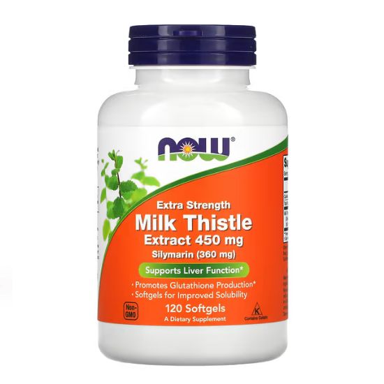 Milk Thistle Extract, Extra Strength, 450 mg, 120 softgels, NOW Foods - Vitax.ro