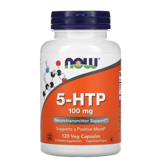 5-HTP, 100mg, 120 vcaps, NOW Foods - Vitax.ro
