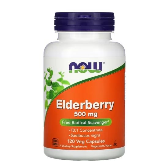 Elderberry, 500mg, 120 vcaps, NOW Foods - Vitax.ro
