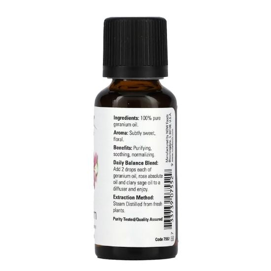 Essential Oil, Geranium Oil, 30 ml, NOW Foods - Vitax.ro