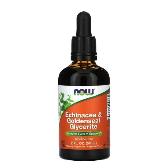 Echinacea & Goldenseal Glycerite, 60 ml, NOW Foods - Vitax.ro